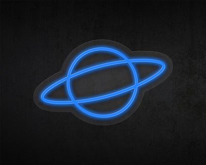 Planet Saturn Neon Sign