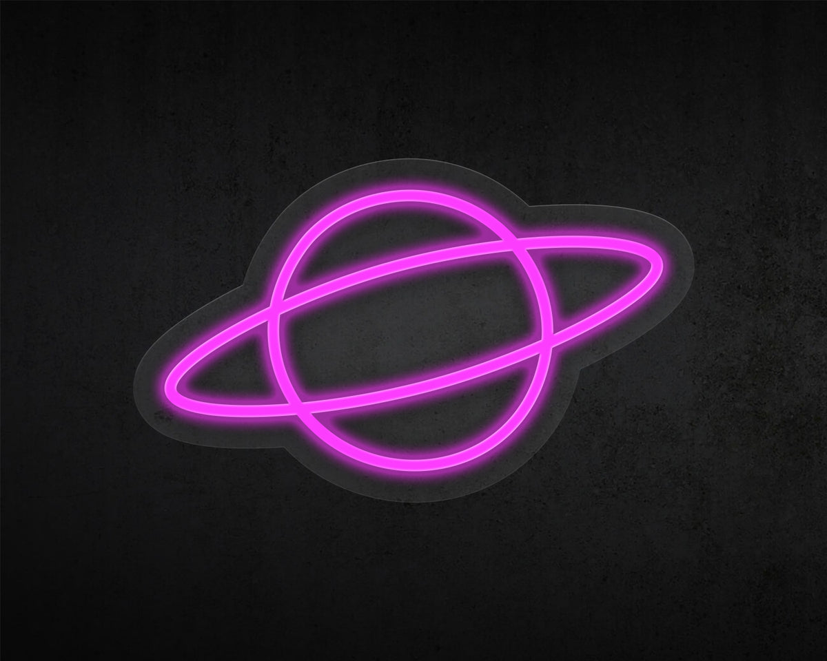 Planet Saturn Neon Sign