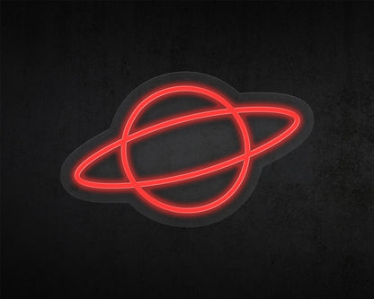 Planet Saturn Neon Sign