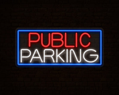 Public Parking Neon Sign