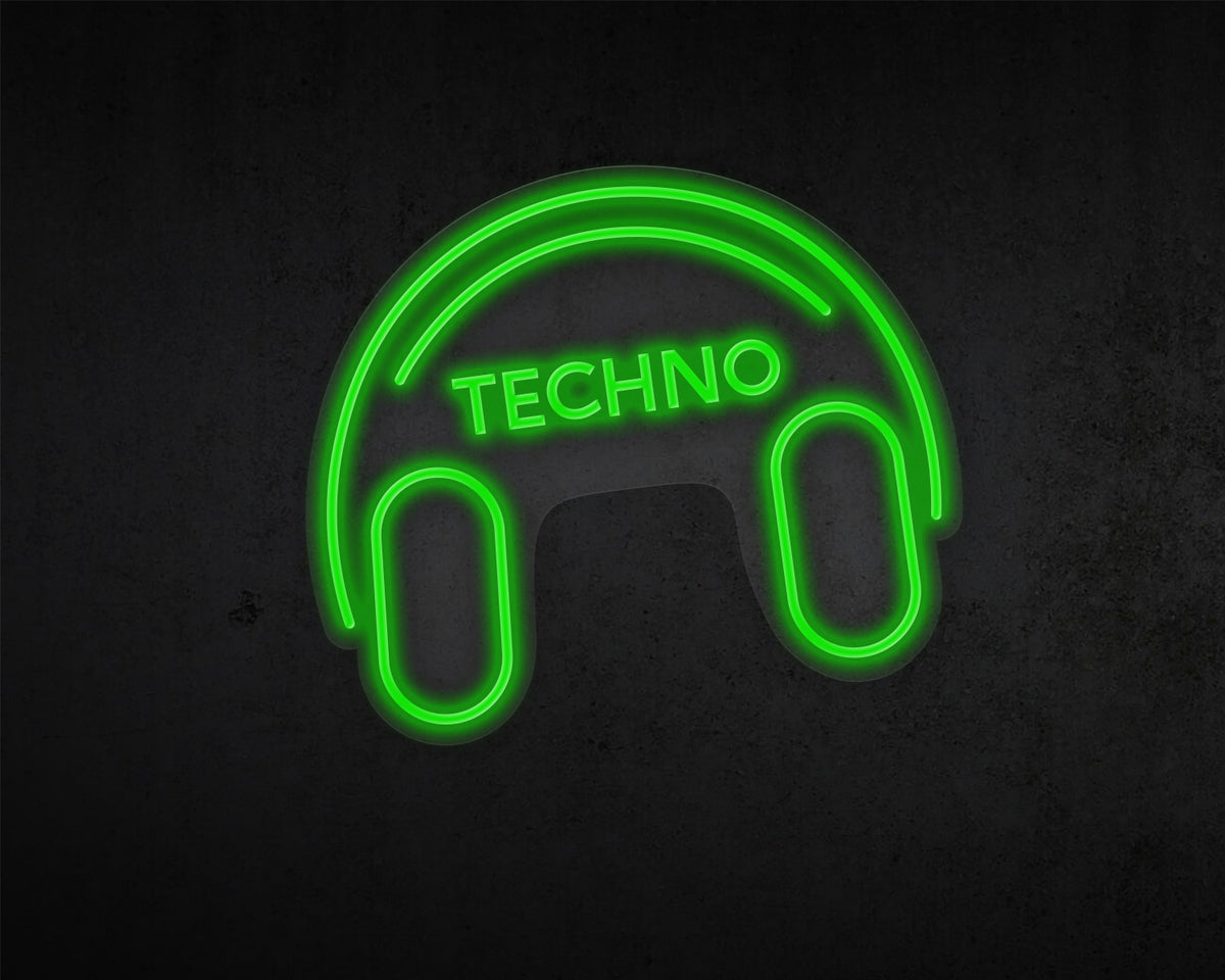 Techno Music Neon Sign