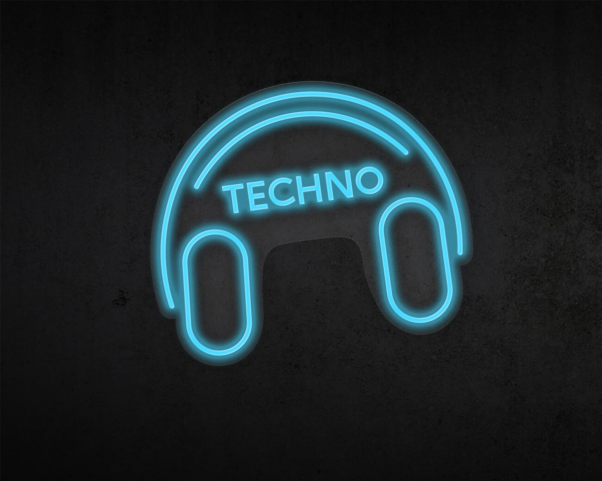 Techno Music Neon Sign