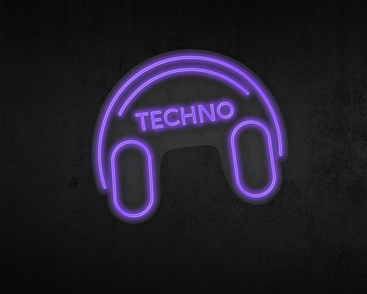 Techno Music Neon Sign