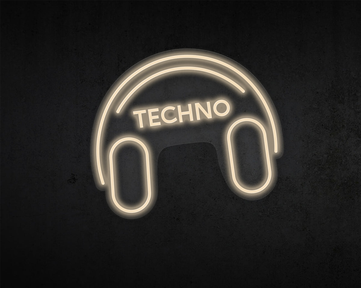Techno Music Neon Sign