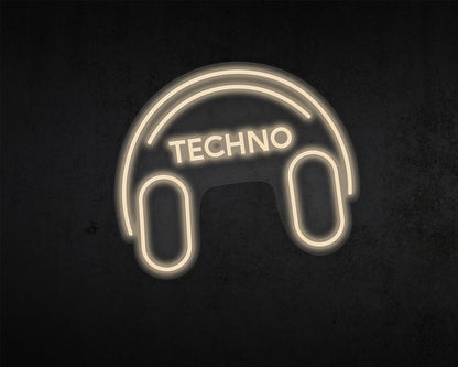 Techno Music Neon Sign
