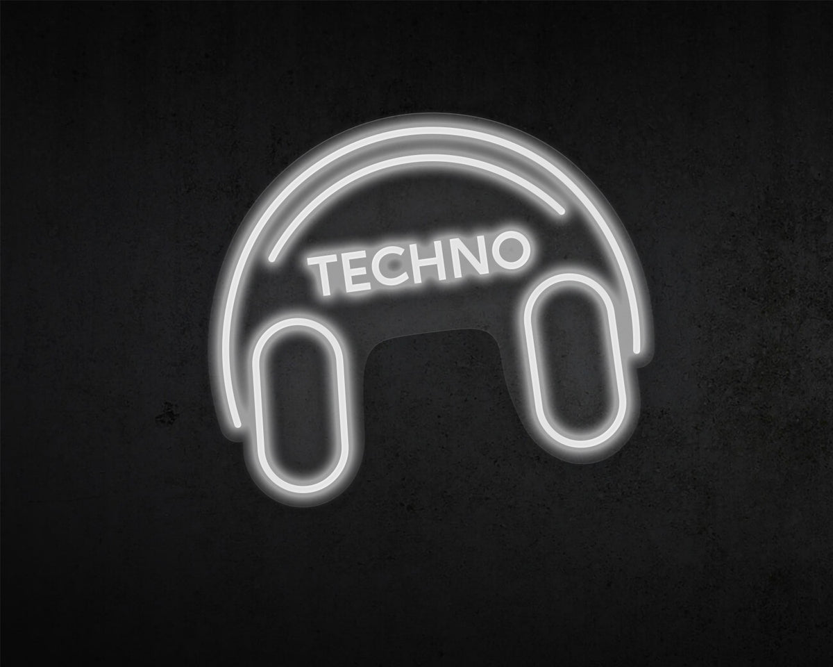 Techno Music Neon Sign