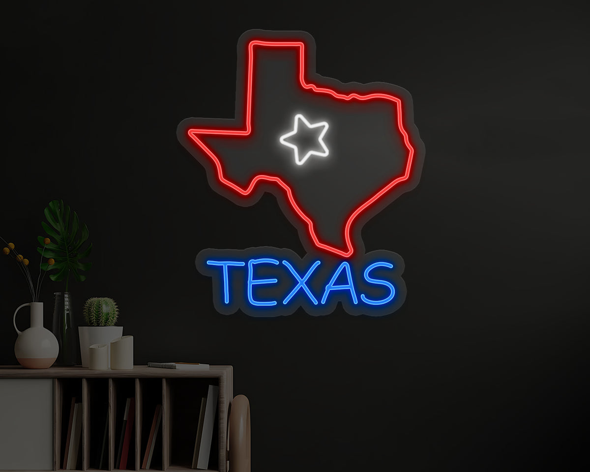 Texas Map Neon Sign