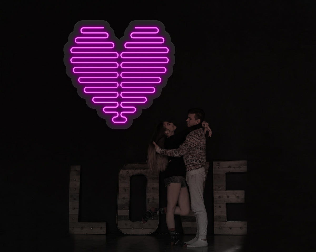 Valentine's Day Glowing Hearts Neon Sign