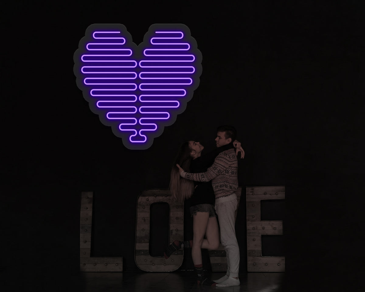 Valentine's Day Glowing Hearts Neon Sign